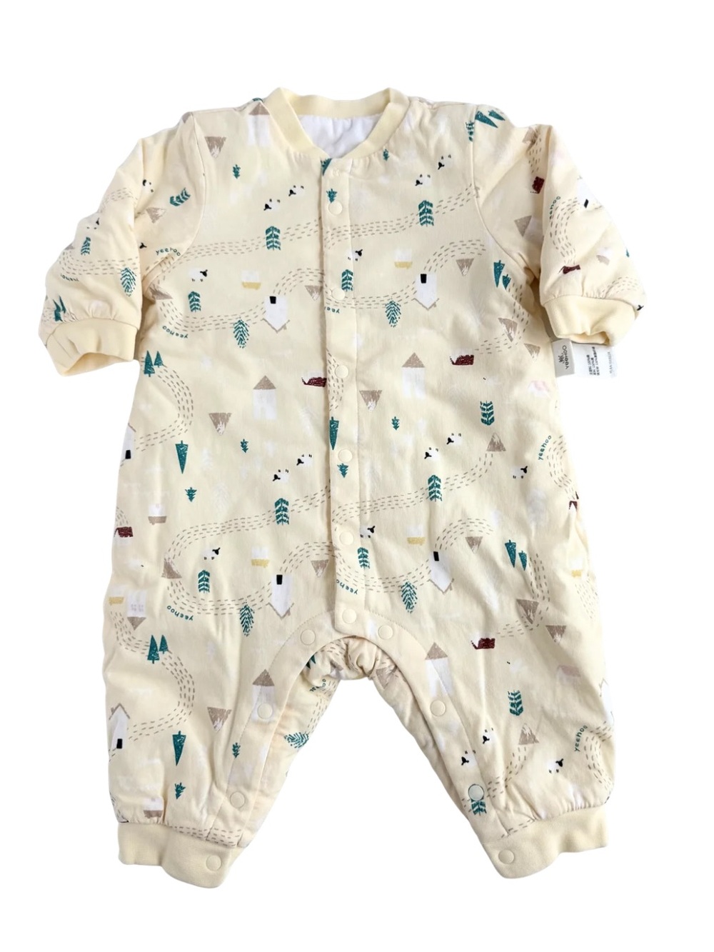 Yeehoo Baby Romper Approx. 3-6 Months Yellow Woodlands Snap Front One Piece